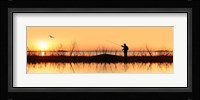 Silhouette of a man fishing Fine Art Print