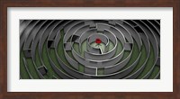 Red chair in middle of maze Fine Art Print