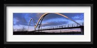 Modern bridge over a river, Infinity Bridge, River Tees, Stockton-On-Tees, Cleveland, England Fine Art Print