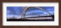 Modern bridge over a river, Infinity Bridge, River Tees, Stockton-On-Tees, Cleveland, England Fine Art Print
