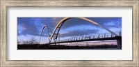 Modern bridge over a river, Infinity Bridge, River Tees, Stockton-On-Tees, Cleveland, England Fine Art Print