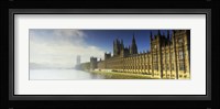 Government building at the waterfront, Houses Of Parliament, Thames River, London, England Fine Art Print