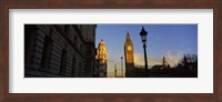 Government building with a clock tower, Big Ben, Houses Of Parliament, City Of Westminster, London, England Fine Art Print