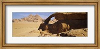 Camels at the eye of the eagle arch, Wadi Rum, Jordan Fine Art Print