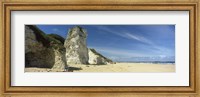 Rock formations on the beach, White Rock Bay, Portrush, County Antrim, Northern Ireland Fine Art Print