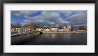 The Millenium Foot Bridge Over the River Lee,St Annes Church Behind, And St Mary's Church (right),Cork City, Ireland Fine Art Print