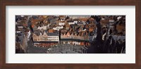 Aerial view of Marktplatz from the Belfry of Bruges, Bruges, Flanders, Belgium Fine Art Print