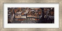 Aerial view of Marktplatz from the Belfry of Bruges, Bruges, Flanders, Belgium Fine Art Print