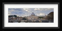 Arch bridge across Tiber River with St. Peter's Basilica in the background, Rome, Lazio, Italy Fine Art Print