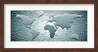 Water drops forming continents (black and white) Fine Art Print