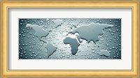 Water drops forming continents (black and white) Fine Art Print