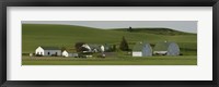 Farm with double barns in wheat fields, Washington State, USA Fine Art Print