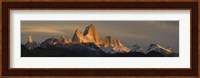 Mountains at sunset, Mt Fitzroy, Cerro Torre, Argentine Glaciers National Park, Argentina Fine Art Print