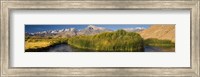 Owens River flowing in front of mountains, Californian Sierra Nevada, Bishop, California, USA Fine Art Print