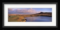 Pond and warm evening light at Sharpitor, Dartmoor, Devon, England Fine Art Print