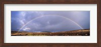 Rainbow above Fernworthy Forest, Dartmoor, Devon, England Fine Art Print
