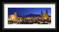 Christmas market lit up at night, Ludwigsburg, Baden-Wurttemberg, Germany Fine Art Print