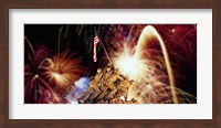 Digital Composite, Fireworks Highlight the Marine Corps War Memorial, Arlington, Virginia, USA Fine Art Print