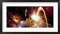 Digital Composite, Fireworks Highlight the Marine Corps War Memorial, Arlington, Virginia, USA Fine Art Print