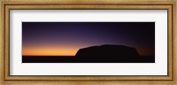 Silhouette of Ayers Rock formations on a landscape, Uluru-Kata Tjuta National Park, Northern Territory, Australia Fine Art Print