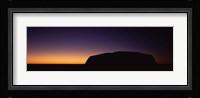 Silhouette of Ayers Rock formations on a landscape, Uluru-Kata Tjuta National Park, Northern Territory, Australia Fine Art Print