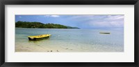 Small fishing boat in the ocean, Baie Lazare, Mahe Island, Seychelles Fine Art Print