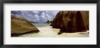 Crystal clear waters and large granite rocks on Anse Source d'Argent beach, La Digue Island, Seychelles Fine Art Print