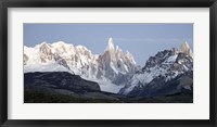 Snowcapped mountain range, Mt Fitzroy, Argentine Glaciers National Park, Santa Cruz Province, Patagonia, Argentina Fine Art Print
