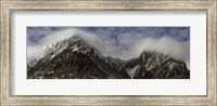Clouds over Snowcapped mountain range, Paine Massif, Torres del Paine National Park, Magallanes Region, Patagonia, Chile Fine Art Print