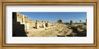 Ruins of Hierapolis at Pamukkale with mountains in the background, Anatolia, Central Anatolia Region, Turkey Fine Art Print