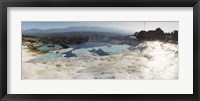 Hot springs and Travertine Pool with Cloudy Sky, Pamukkale, Turkey Fine Art Print