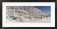 Tourists at a hot springs and travertine pool, Pamukkale, Denizli Province, Turkey Fine Art Print