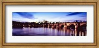Arch bridge across a river with a cathedral, St. Vitus Cathedral, Hradcany Castle, Vltava river, Prague, Czech Republic Fine Art Print