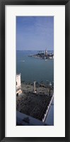 Church and bell tower from St Mark's Campanile, Canale di San Marco, Doges Palace, San Giorgio Maggiore, Venice, Veneto, Italy Fine Art Print
