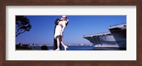 Kiss between sailor and nurse sculpture, Unconditional Surrender, San Diego Aircraft Carrier Museum, San Diego, California, USA Fine Art Print