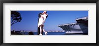 Kiss between sailor and nurse sculpture, Unconditional Surrender, San Diego Aircraft Carrier Museum, San Diego, California, USA Fine Art Print