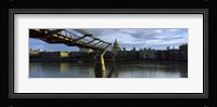 Bridge across a river with a cathedral, London Millennium Footbridge, St. Paul's Cathedral, Thames River, London, England Fine Art Print