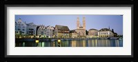 Evening, Cityscape, Zurich, Switzerland Fine Art Print