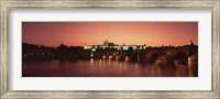 Bridge with a church and castle, Charles Bridge, St. Vitus Cathedral, Hradcany Castle, Prague, Czech Republic Fine Art Print