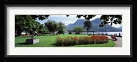 Park near Lake Lugano bkgrd MT Monte Bre canton Ticino Switzerland Fine Art Print