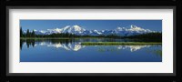 Reflection Of Mountains In Lake, Mt Foraker And Mt Mckinley, Denali National Park, Alaska, USA Fine Art Print