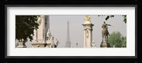 Low angle view of a statue, Alexandre III Bridge, Eiffel Tower, Paris, France Fine Art Print