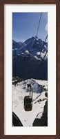High angle view of an overhead cable car, Jungfrau, Bernese Oberland, Swiss Alps, Switzerland Fine Art Print