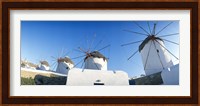 Windmills Santorini Island Greece Fine Art Print