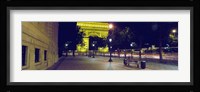 France, Paris, Arc de Triomphe lit up at night Fine Art Print