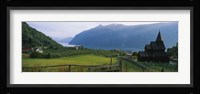 Church in a village, Urnes stave church, Lustrafjorden, Luster, Sogn Og Fjordane, Norway Fine Art Print