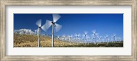 Wind turbines spinning in a field, Palm Springs, California, USA Fine Art Print