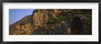 Tombs on a cliff, Lycian Rock Tomb, Antalya, Turkey Fine Art Print