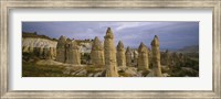 Rock formations on a volcanic landscape, Cappadocia, Turkey Fine Art Print
