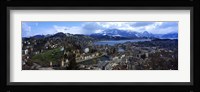 High angle view of a city, Chateau Gutsch, Lucerne, Switzerland Fine Art Print